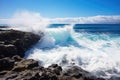 ocean waves crashing against an unexplored shore