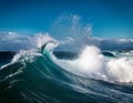 Ocean waves crashing and creating powerful splashes