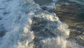 Ocean waves crashing. Marina del Rey, California during sunset