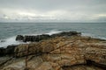 Ocean waves crashing rocks Royalty Free Stock Photo