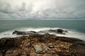 Ocean waves crashing rocks Royalty Free Stock Photo