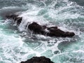 Ocean Waves Flowing Over the Rugged Rocks of the Pacific Coast Royalty Free Stock Photo