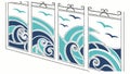 Ocean waves gate, dynamic and fluid design. vector design Generative AI Royalty Free Stock Photo
