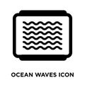 Ocean Waves icon vector isolated on white background, logo concept of Ocean Waves sign on transparent background, black filled