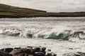 Ocean waves on the Irish coast of Valentia Island. Strong sea breakers smashing on the west shore of Ireland. Power in nature Royalty Free Stock Photo