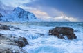 Ocean Waves and Roaring Water At Lofoten Islands in Norway