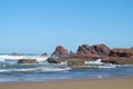 Ocean waves and rocks in Atlantic coast Royalty Free Stock Photo