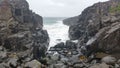 Ocean Waves on Rocks Dreamy Seascape