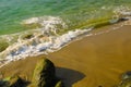 Ocean waves rolling into the beach Royalty Free Stock Photo