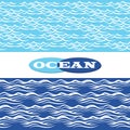 Ocean waves seamless borders Royalty Free Stock Photo