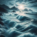 Ocean Waves Slow Shutter Speed Waves crashing on the shore with
