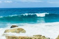 Ocean Waves Summer Rocky Coastline