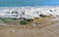 Ocean waves up close crashing on a sandy beach vector Royalty Free Stock Photo