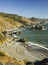 View of an hidden beach and rock formations on the southern Oregon coast Royalty Free Stock Photo