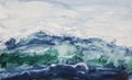 Ocean waves watercolor