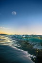 Ocean waving Water after sunset Royalty Free Stock Photo