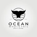 Ocean whale tail logo vector illustration design , whale logo Royalty Free Stock Photo