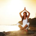 Ocean yoga sunrise