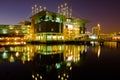 Oceanarium in Lisbon at night.