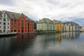 Oceanfront with colorful houses, cityscape of Alesund, Norway Royalty Free Stock Photo