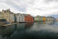 Oceanfront with colorful houses, cityscape of Alesund, Norway Royalty Free Stock Photo