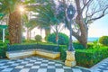 The oceanfront garden in Cadiz, Spain Royalty Free Stock Photo