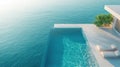 Oceanfront Infinity Edge Pool. Modern Architectural Design Royalty Free Stock Photo