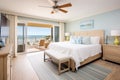 oceanfront master suite with balcony and sunrise view Royalty Free Stock Photo