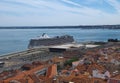 Oceania Cruises Marina Cruise ship in the ferry harbor of Lisbon