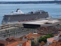Oceania Cruises Marina Cruise ship in the ferry harbor of Lisbon