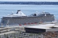 Oceania Cruises Marina Cruise ship in the ferry harbor of Lisbon