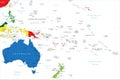 Oceania map Royalty Free Stock Photo