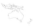 Oceania outline map Royalty Free Stock Photo