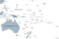 Oceania political map