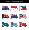 Oceania and Polynesia Waving Flag Set