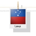 Oceania zone flag collection with photo of Samoa flag