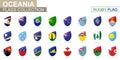 Oceanian countries flags collection. Rugby flag set