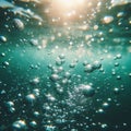 Underwater Bokeh and Bubbles Create a Mesmerizing Canvas in California\'s Clear Waters. Generative ai for illustrations Royalty Free Stock Photo