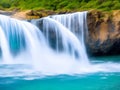 Oceanic Cascades: Captivating Waterfall in the Sea Photographs for Aquatic Serenity