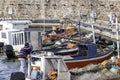 Small boats and sailboats on the coast of Piriapolis in Uruguay