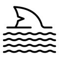 Oceanic dangerous sharks assault icon outline vector. Beach caution alert Royalty Free Stock Photo