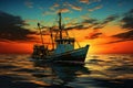 Oceanic Fishing boat. Generate Ai Royalty Free Stock Photo