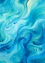 Oceanic Majesty: A Stunning Blue Green Wave Pattern with Swirlin