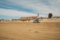 Dune buggy off road tour bus. Oceano Dunes State Vehicular Recreation Area in Oceano, California