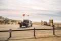 Dune buggy off road tour bus. Oceano Dunes State Vehicular Recreation Area in Oceano, California