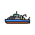 oceanographic research vessel color icon vector illustration