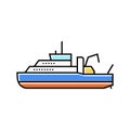oceanographic research vessel color icon vector illustration