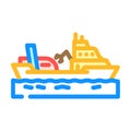 oceanographic research vessel color icon vector illustration