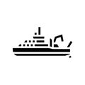 oceanographic research vessel glyph icon vector illustration