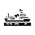 oceanographic research vessel glyph icon vector illustration